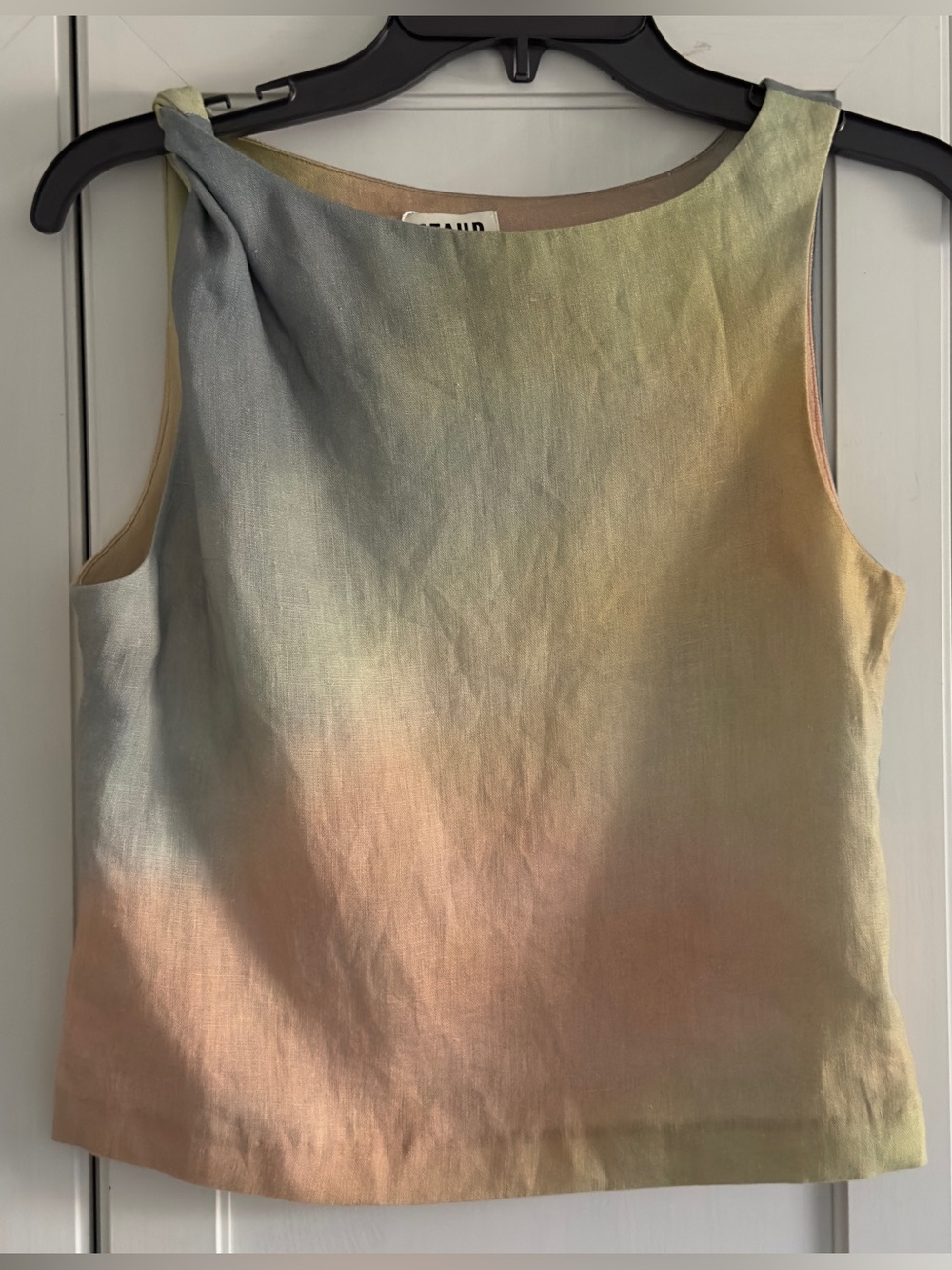 Staud Pastel Clouds Boa Linen Top Size Small